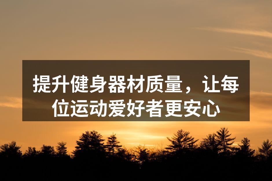 我们的健身器材在严格的质量控制下生产